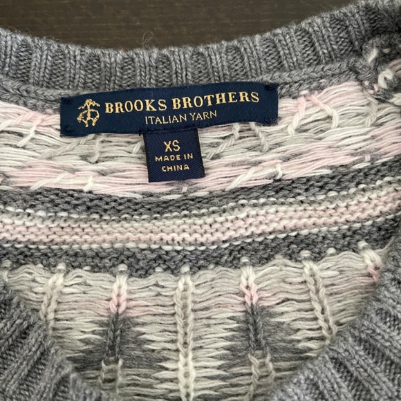NWOT Brook brothers fair isle sweater gray size XS - Picture 5 of 6